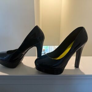 Glossy Black Patent Platform Stiletto Pumps